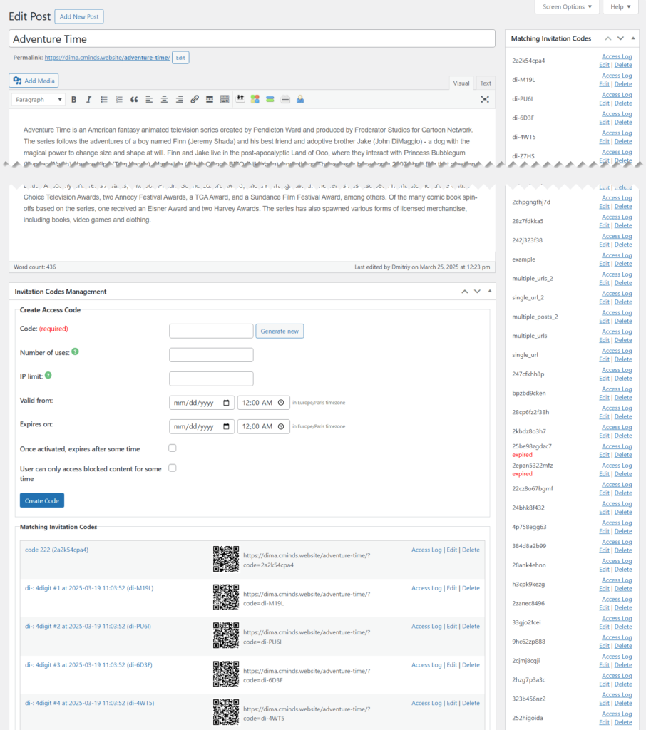 WordPress Invitation Code Content Restriction Plugin | CreativeMinds