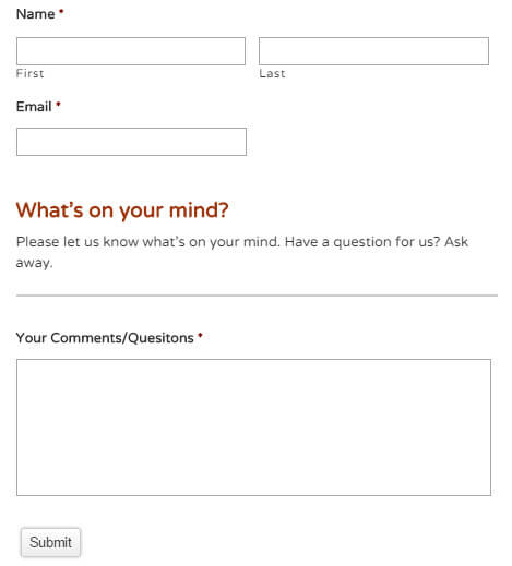 Contact form example through Gravity Forms - An Overview of WordPress Idea Management Systems