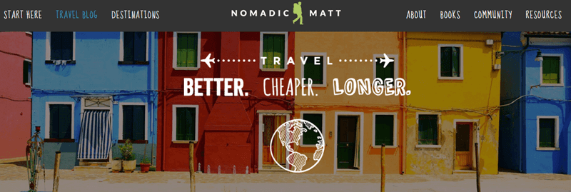 Popular travel blog Nomadic Matt - Creating an Awesome Travel Blog Using WordPress