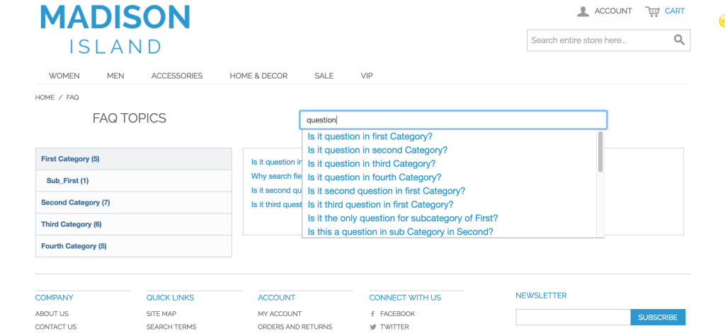 Search Autocomplete feature - FAQ and product questions - Magento FAQ Extension