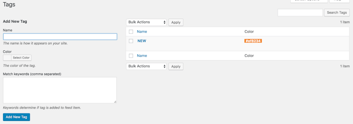 Aggregated twitter feeds - managing tags