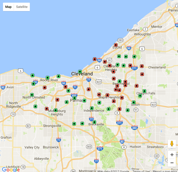 Google Map Showing All Locations