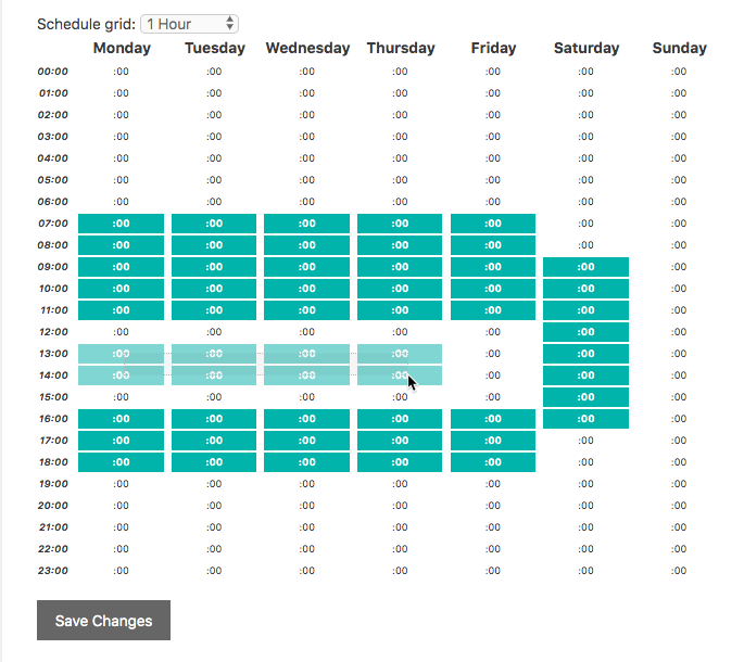 User Calendar Add-on - Editing Schedule