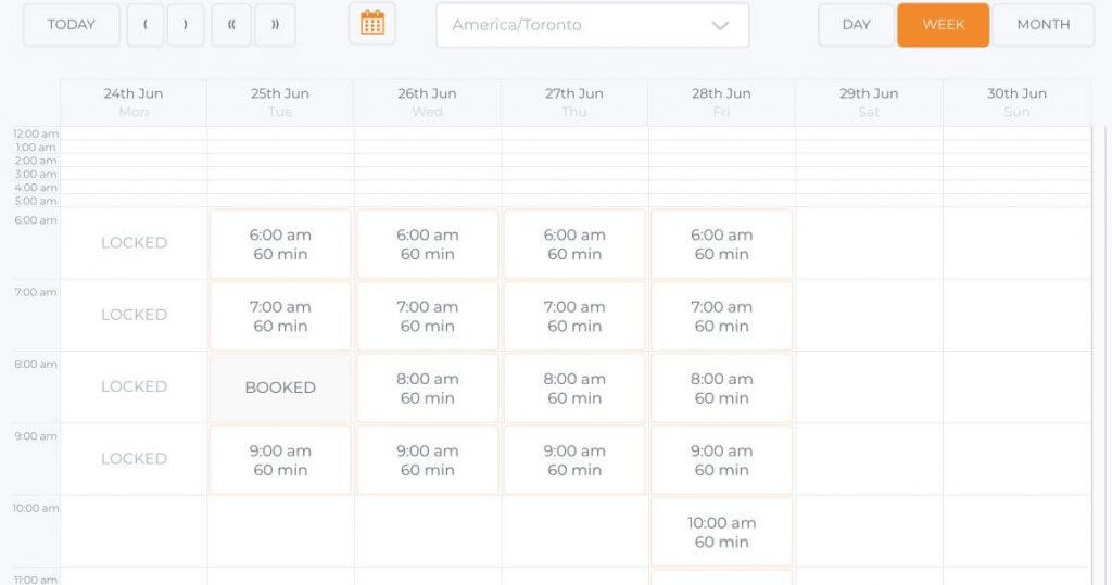 Booking Calendar Frontend Display