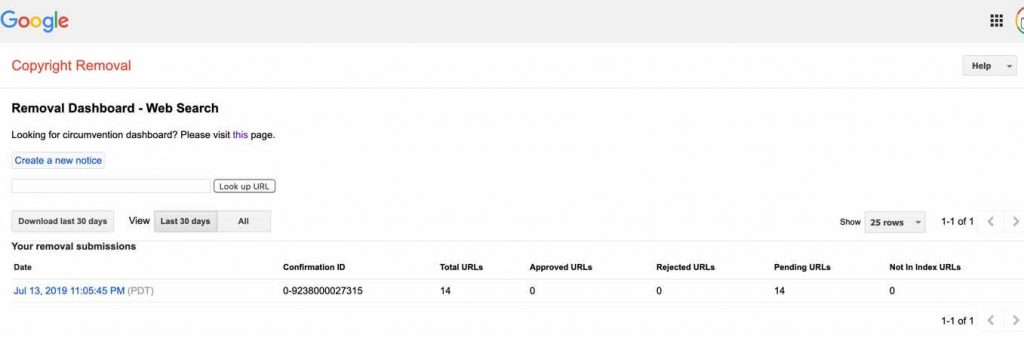 Contacting Google copyrights team and ask for the removal of copied content - Software Piracy: Actions To Take Once Discovering your Software and Content Was Illegally Copied