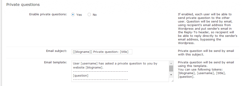 Private Question Settings - Keep it Private! 