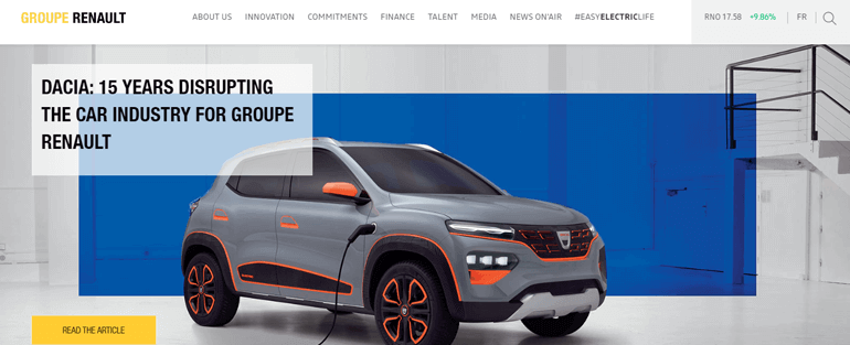 Renault Web - Top 10 Types of Website You Can Create With WordPress in 2023