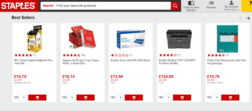 Bestsellers - Staples - How to Use Product Recommendations on your WordPress Site