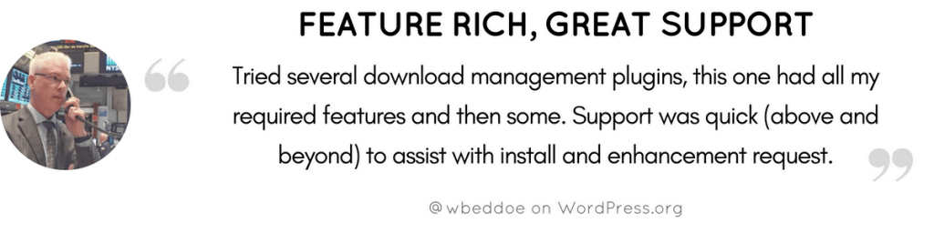 Feature Rich Plugin Testimonial - WordPress Download and File Manager plugin