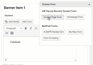 Adding form to campaign - WP Popup Form Builder Add-on
