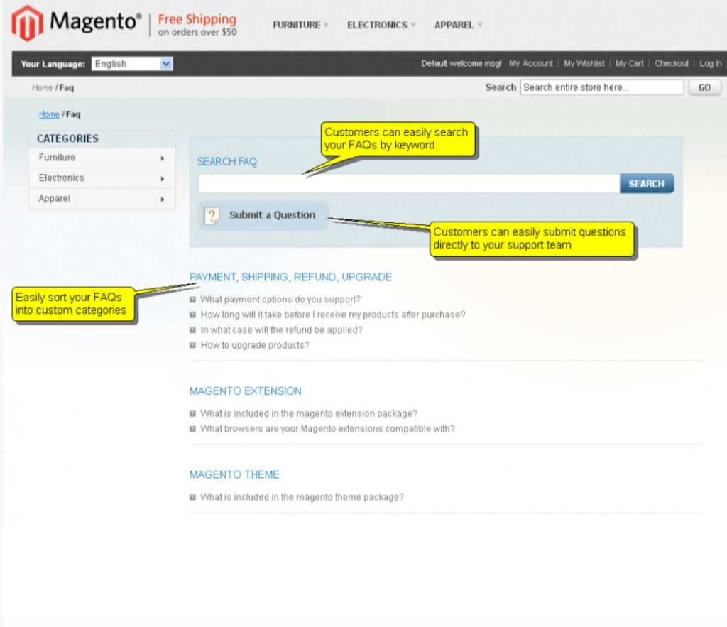 Top Magento FAQ extensions image