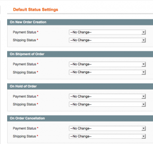 Automatically change both order statuses when using the Hold, Ship, or Cancel buttons in Magento