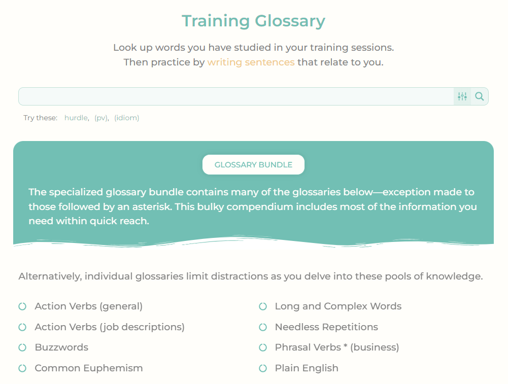 Custom Glossary Index Page (CLICK TO ENLARGE) - Using WordPress Knowledge Base Plugin to Help Students Learn Languages