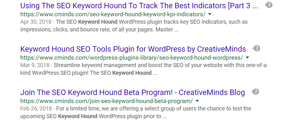A Google search result for the SEO Competitor Analysis Keyword Hound tool - SEO: How to Find Your Competitors' Keywords and Outrank Them