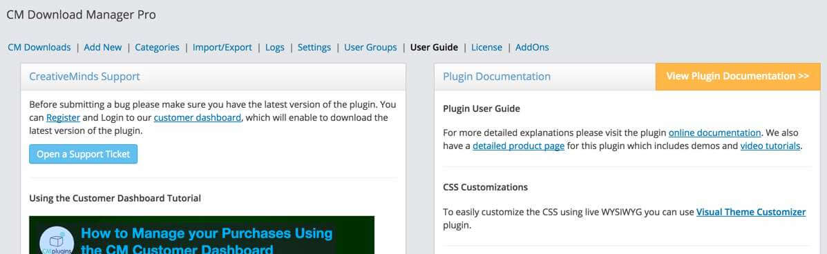 Link to user guide in plugin navigation - Link to user guide in plugin navigation