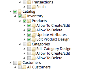 Role allowed to edit products, but not categories