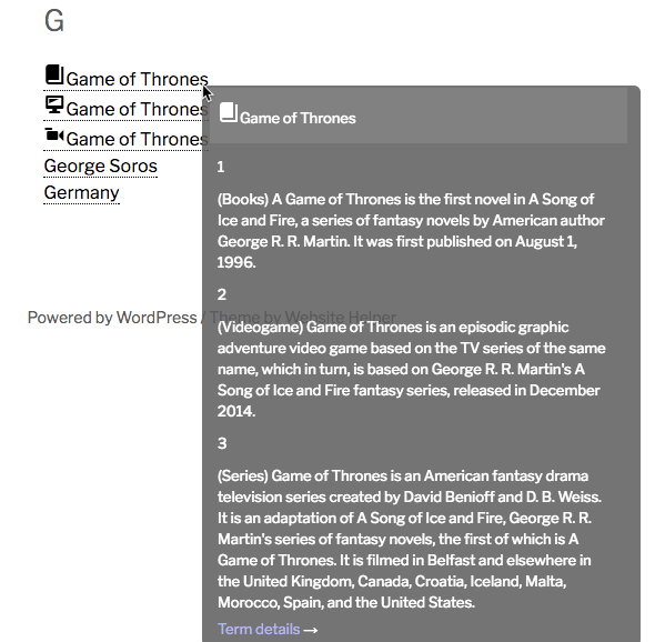 Multiple Meanings Tooltip - Overview of the Glossary eCommerce Plugin For WordPress