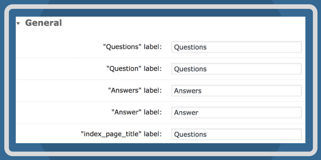 Q and A Plugin Labels Settings