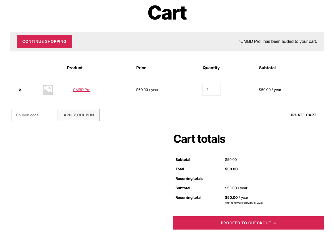 Adding a level to the cart