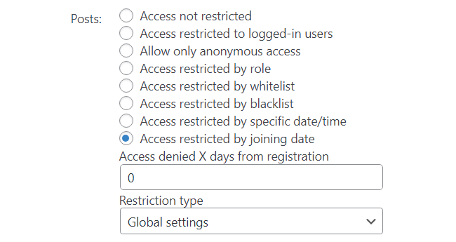 Registration Date restrictions