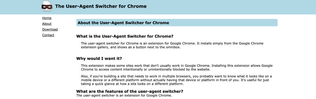 User-Agent Switcher - Top 10 Chrome Extensions for Magento - 10 Best Browser, Chrome Extensions for Magento eCommerce Users