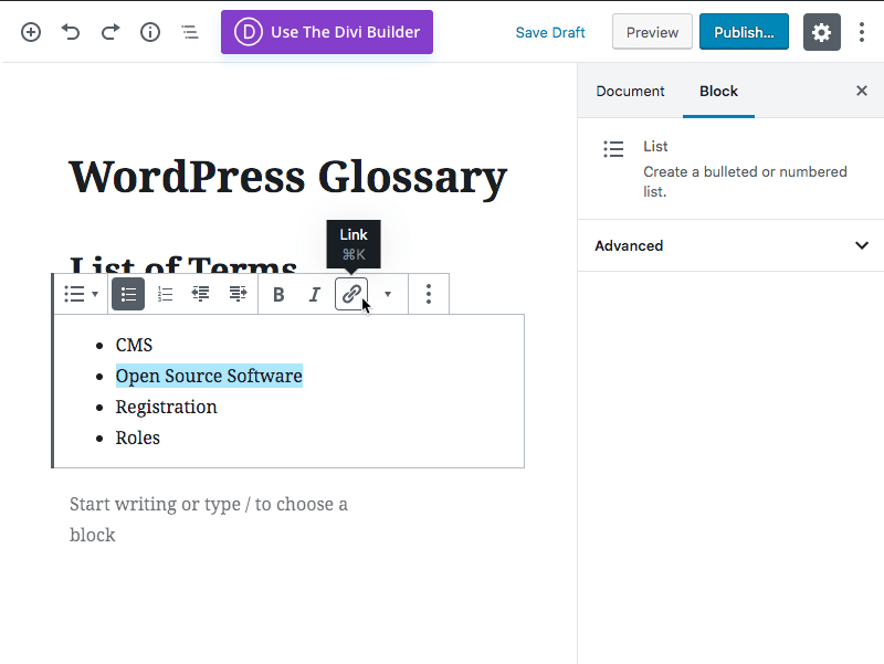 Tooltip Glossary Creating Glossary3 WordPress glossary without plugin