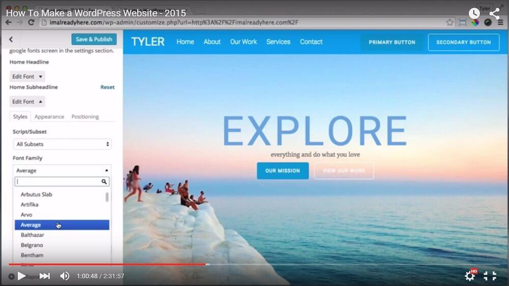Tyler Moore youtube channel - WordPress Online Tutorials for Beginners and Advanced Users