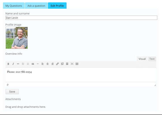 User Profile - Edit Mode - How to Create an Amazing Ask the Expert System in WordPress