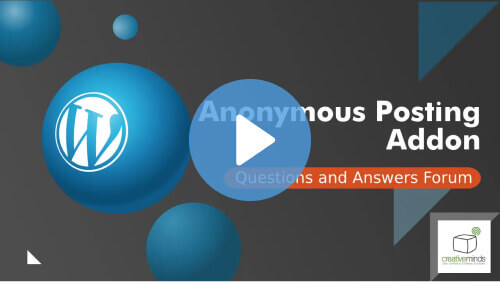 Posting QA Addon - Anonymous Users Can Now Publish Posts on CM Answers Forum Sites - Creative Minds Blog