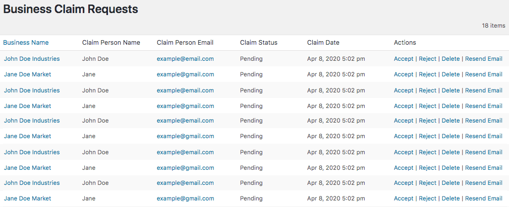 Managing all claim requests