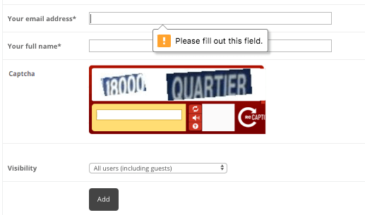 Anonymous user solving reCAPTCHA to upload file