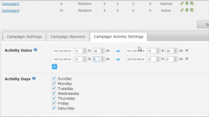 Campaign activity settings