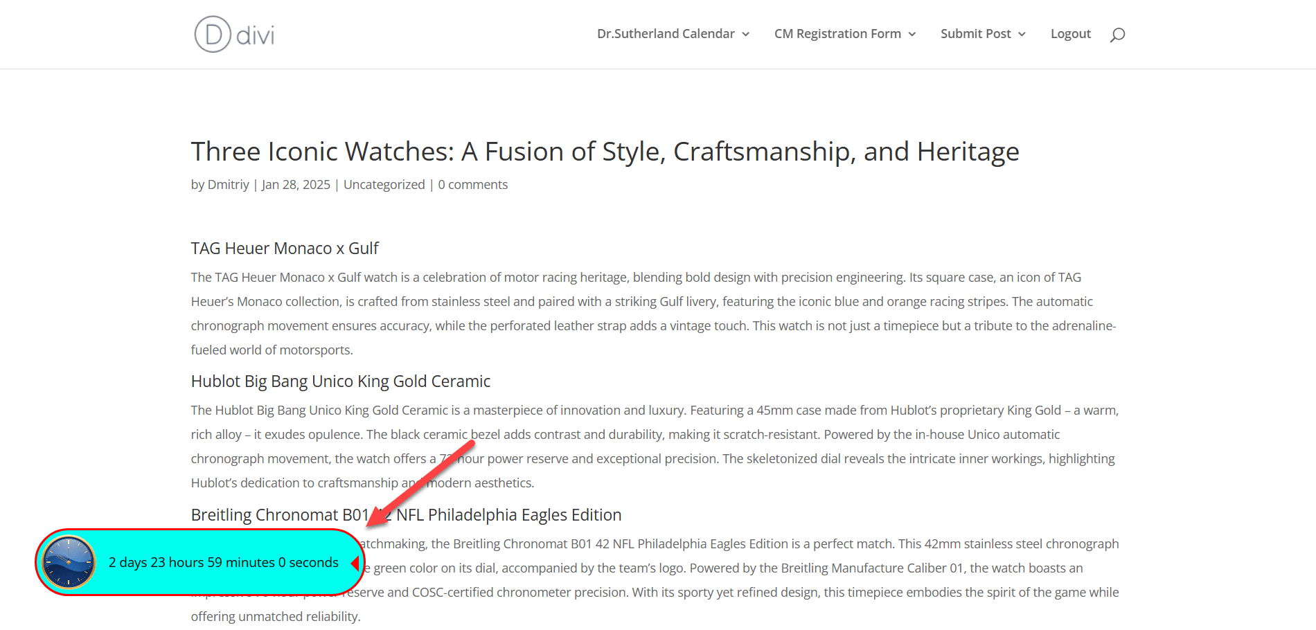 Displaying Timer Widget - Adding a Countdown Timer to Restricted WordPress Content