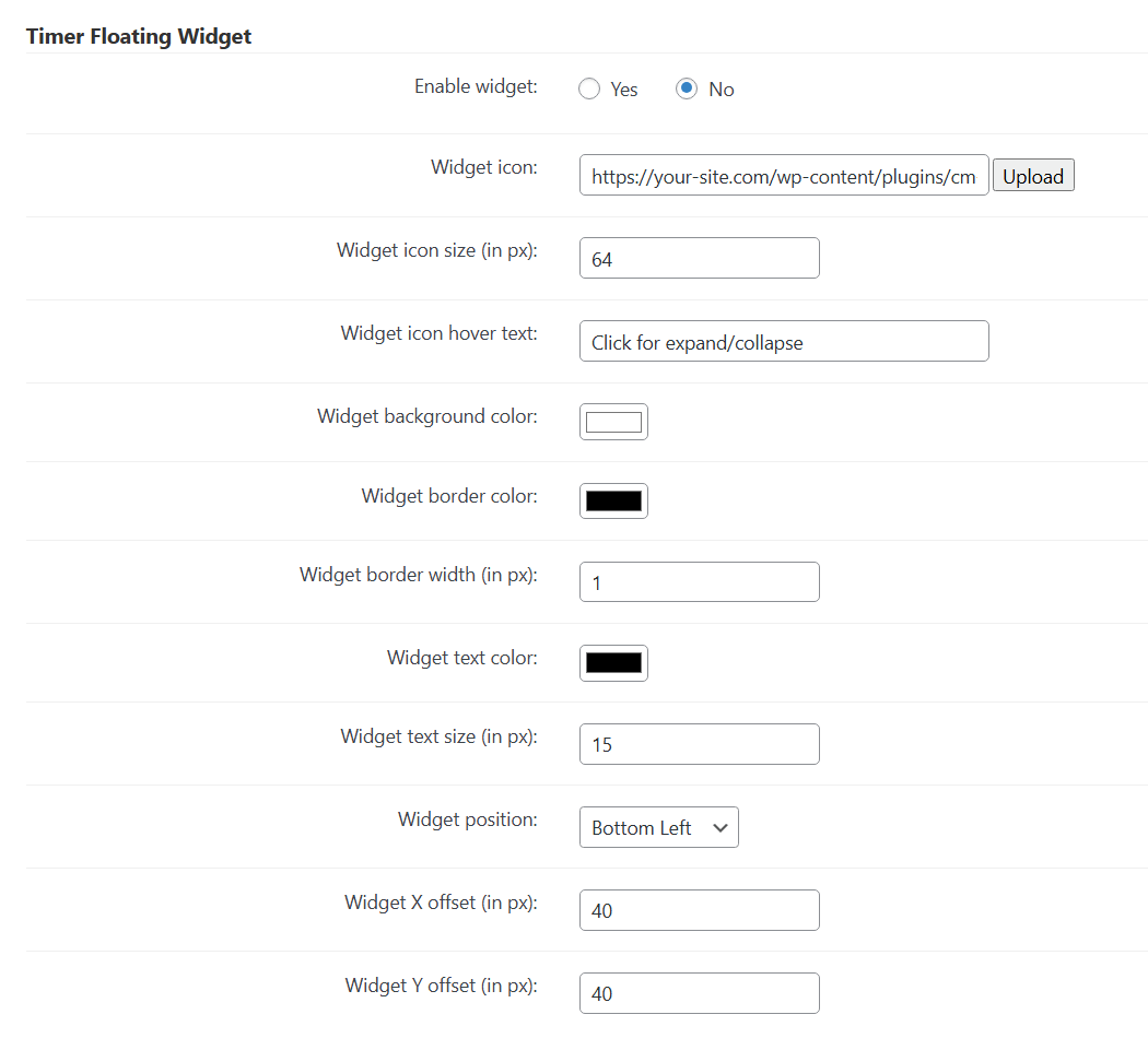Timer Widget Settings - Adding a Countdown Timer to Restricted WordPress Content