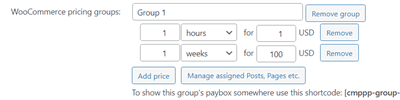 Pay Per Pricing Group