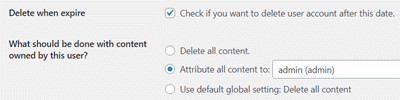 Assign content when deleting account