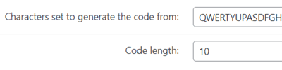 Define Code Characters and Length