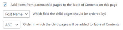 Child Pages Support