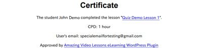 Course Certificates Add-on