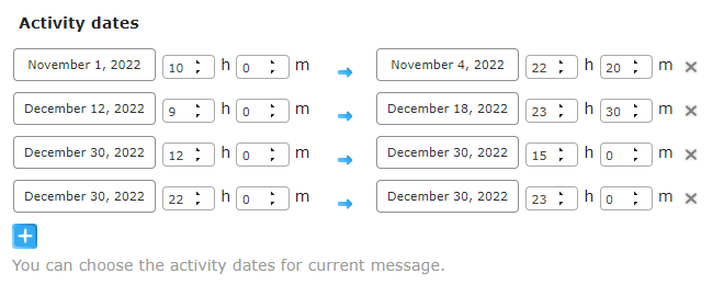 Activity Dates Settings