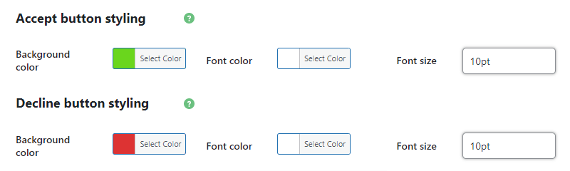 Color Selection Settings
