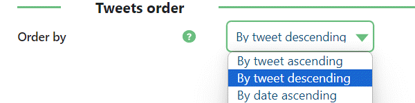 Order Tweets in Category