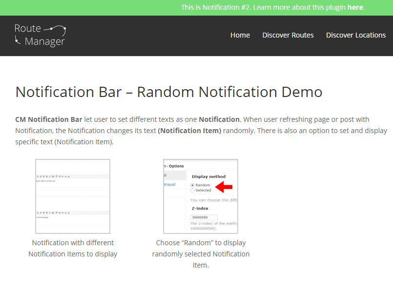 Notification Bar WordPress Plugin Demo