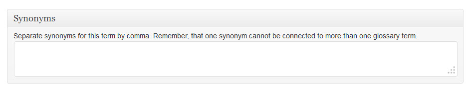 adding synonyms to your WordPress glossary terms with the CM tooltip plugin