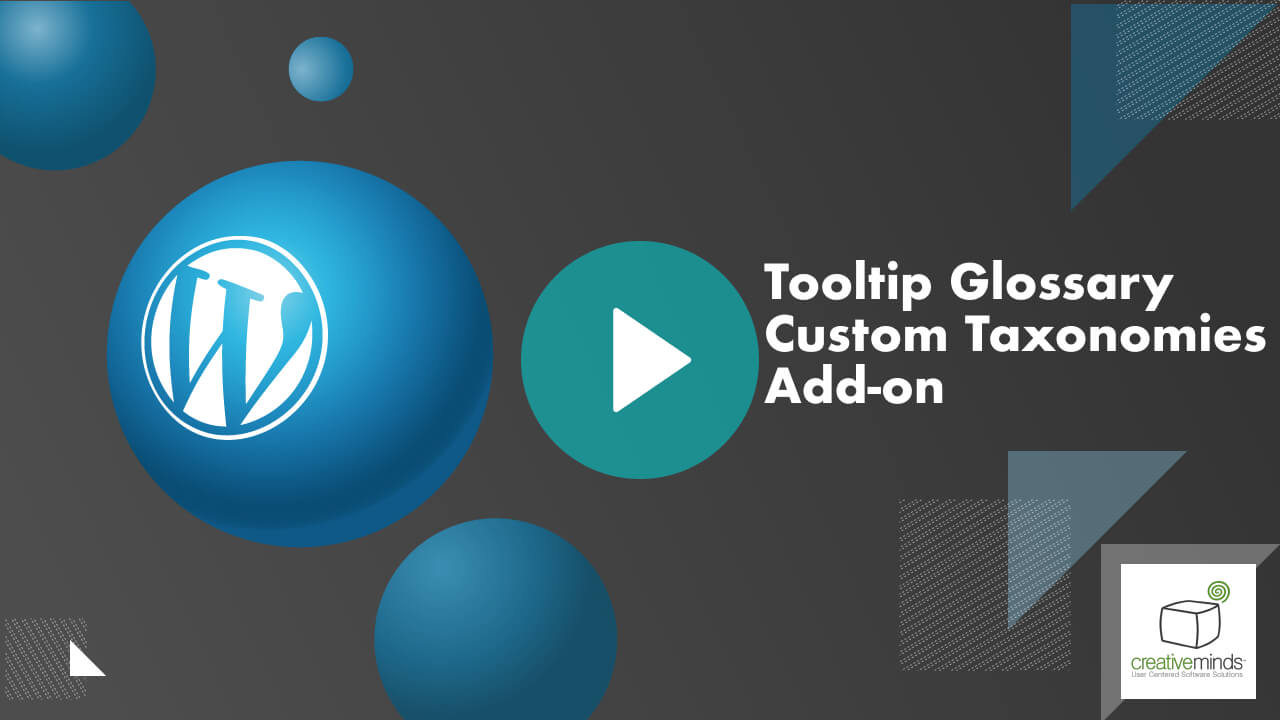 Tooltip Glossary Custom Taxonomies Add-On for WordPress by CreativeMinds main image
