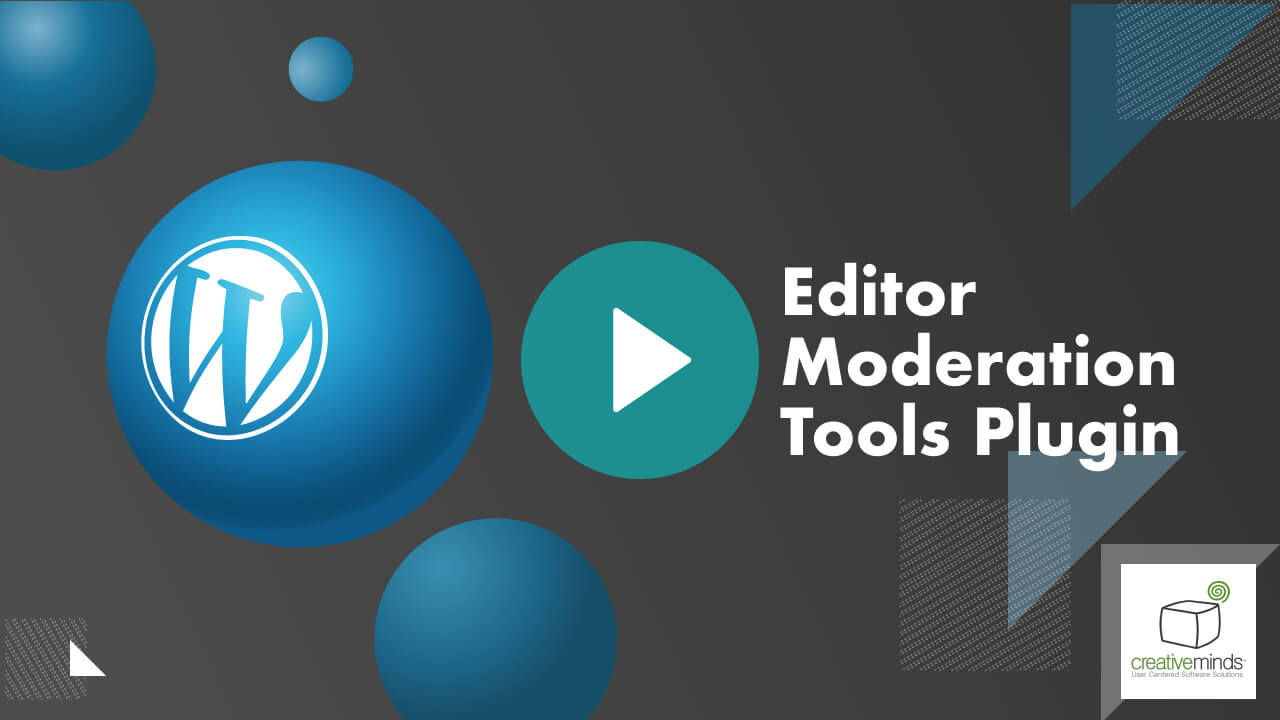 Editor Moderation Tools Plugin for WordPress main image