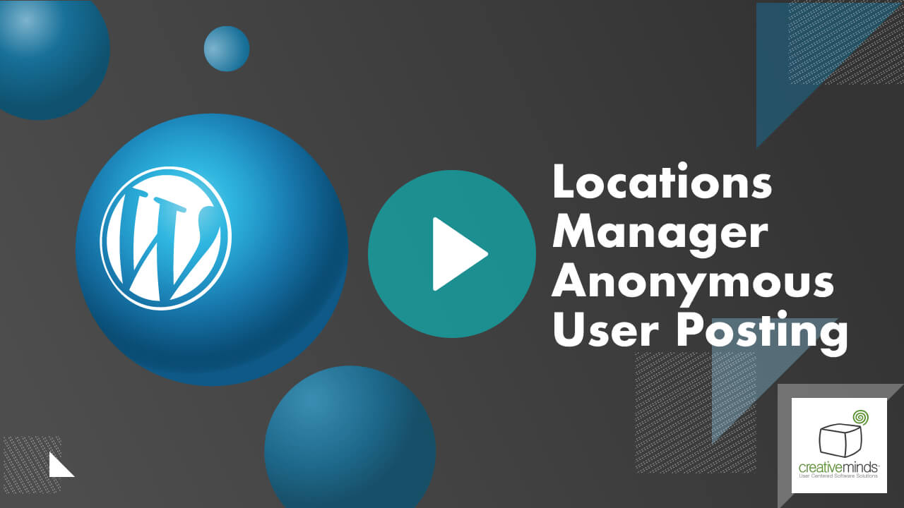 CM Locations Manager Anonymous Posting Add-on for WordPress by CreativeMinds main image