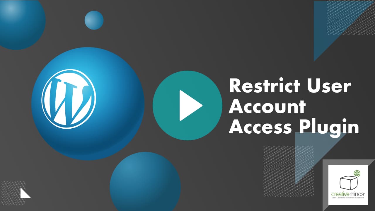 Restrict User Account Access Plugin for WordPress main image