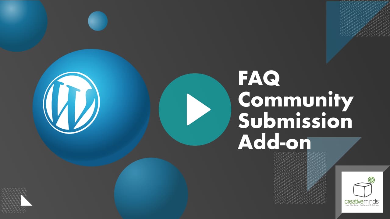 CM FAQ Community Submissions Add-on for WordPress by CreativeMinds main image