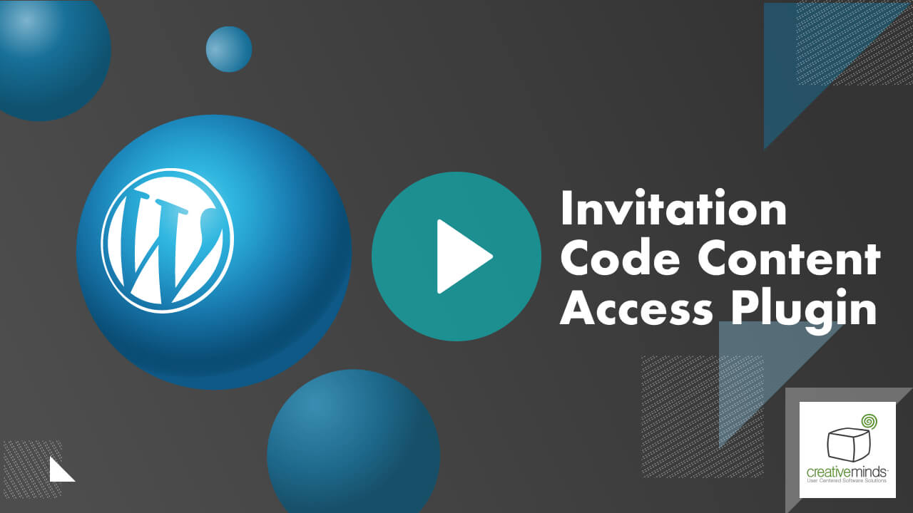 Invitation Code Content Access Plugin for WordPress main image
